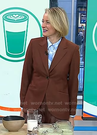 Vanessa Price's brown balzer and leatherleather culottes on Today