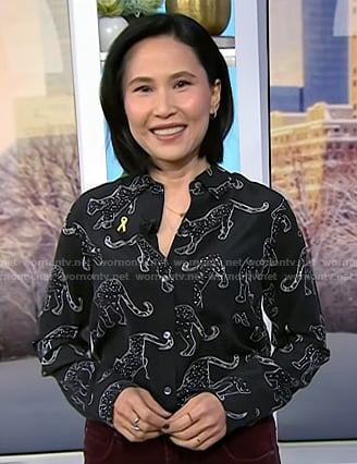 Vicky's black leopard print shirt on Today