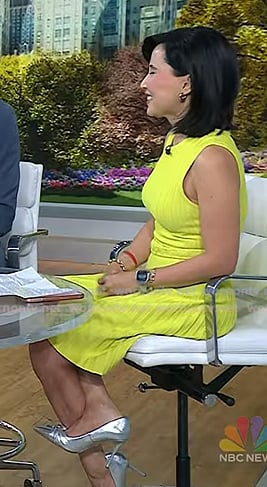 Vicky's silver bow pumps on Today