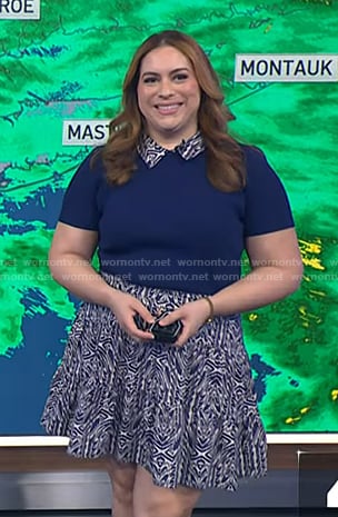 Violeta's blue print collared dress on NBC News Daily