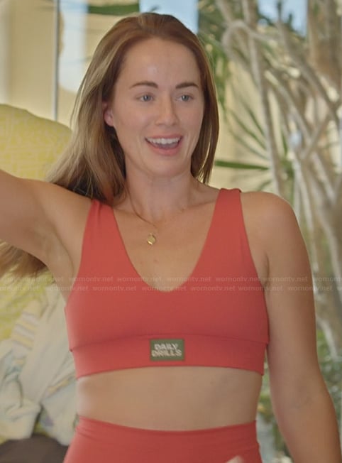 Whitney's red sports bra on The Secret Lives of Mormon Wives