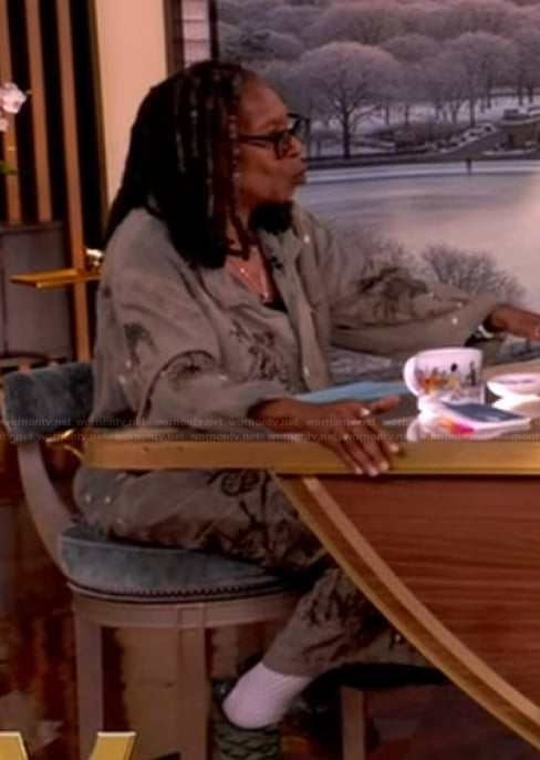 Whoopi's distressed overalls on The View