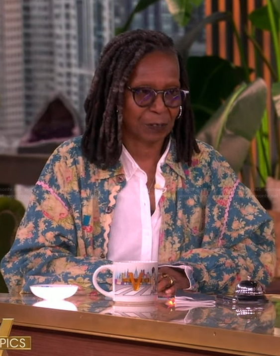 Whoopi's floral cardigan on The View