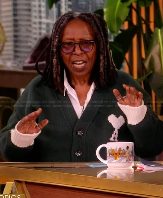 Whoopi's green cardigan on The View