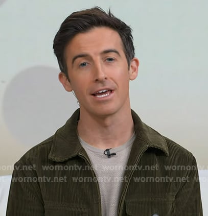 Will Ganss's green corduroy zip jacket on Good Morning America