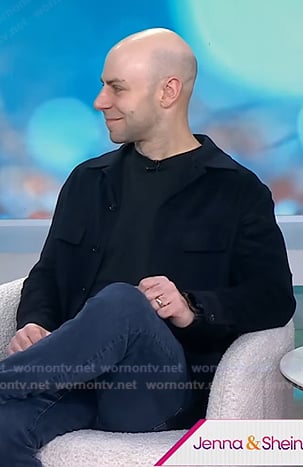 Adam Grant's navy jacket and leather sneakers on Today