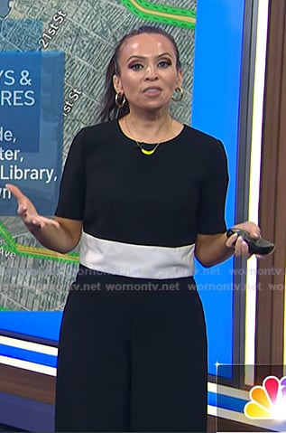 Adelle's black colorblock top and pants on Today