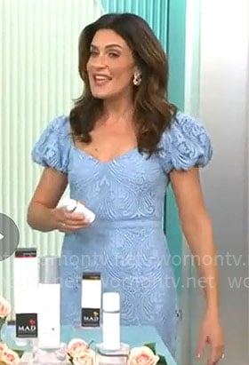 Adriane Kiss' blue puff sleeve dress on CBS Mornings