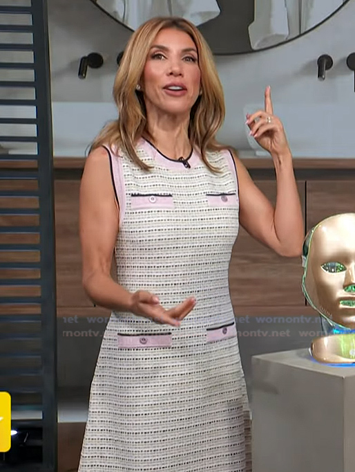 Adrianna's tweed sleeveless dress on Access Hollywood