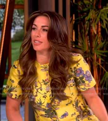 Alyssa's yellow floral short sleeve jacket on The View
