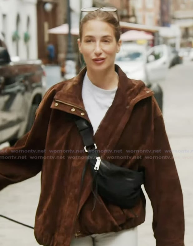 Amanda's brown suede jacket on Summer House