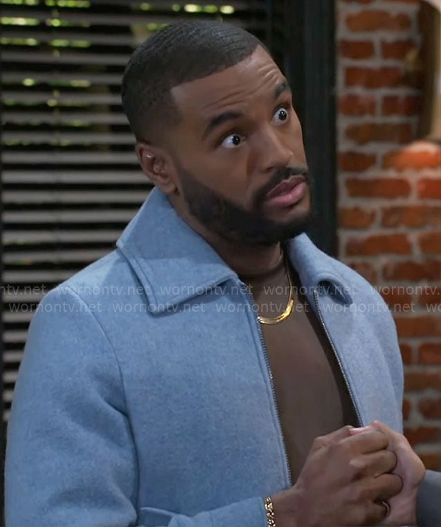 Andre's blue jacket on Beyond the Gates