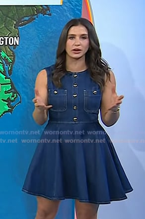 Angie Lassman's denim flare mini dress on Today
