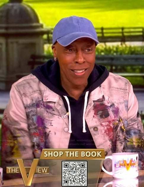 Arsenio Hall's splatter print denim jacket on The View