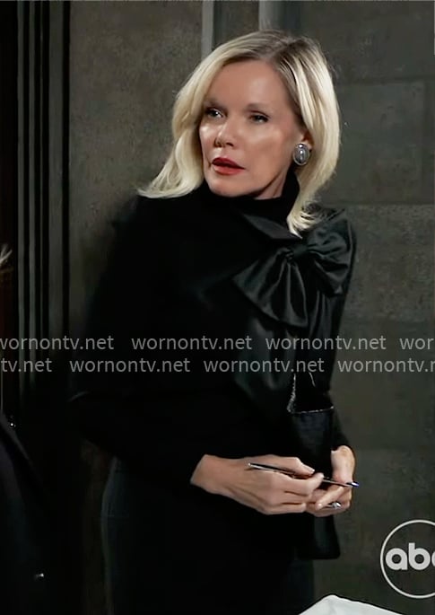Ava's black jacket with bow on General Hospital
