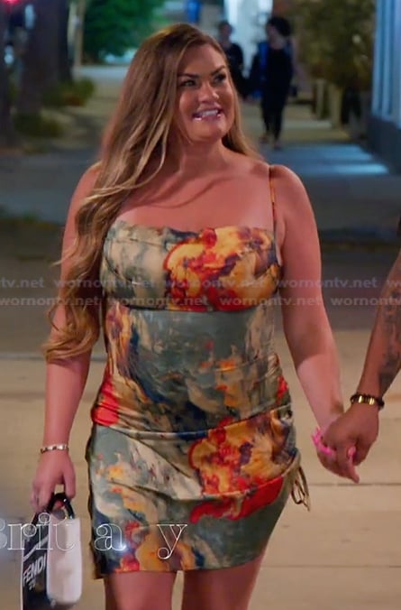 Brittany's abstract print mini dress on The Valley