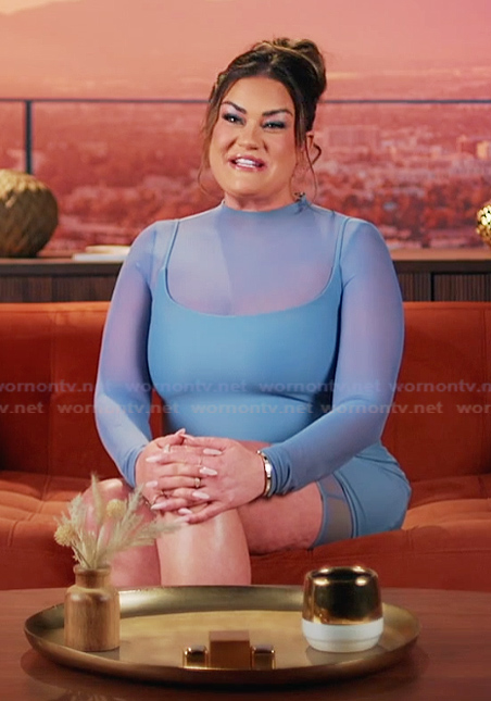 Brittany's blue mesh confessional dress on The Valley