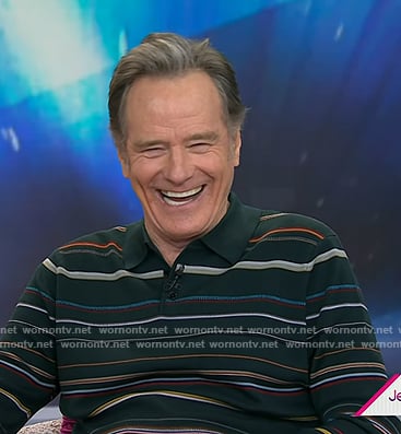 Bryan Cranston's green stripe polo on Today