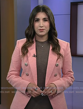 Camila Bernal's pink textured blazer on Today