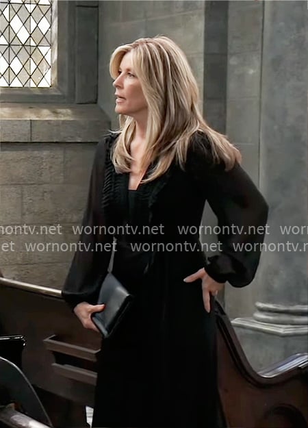 Carly's black wrap dress on General Hospital