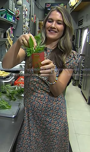Caroline Chambers's floral print puff sleeve dress on Today