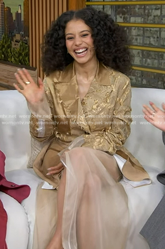 Chase Infiniti's mixed media trench coat on Good Morning America