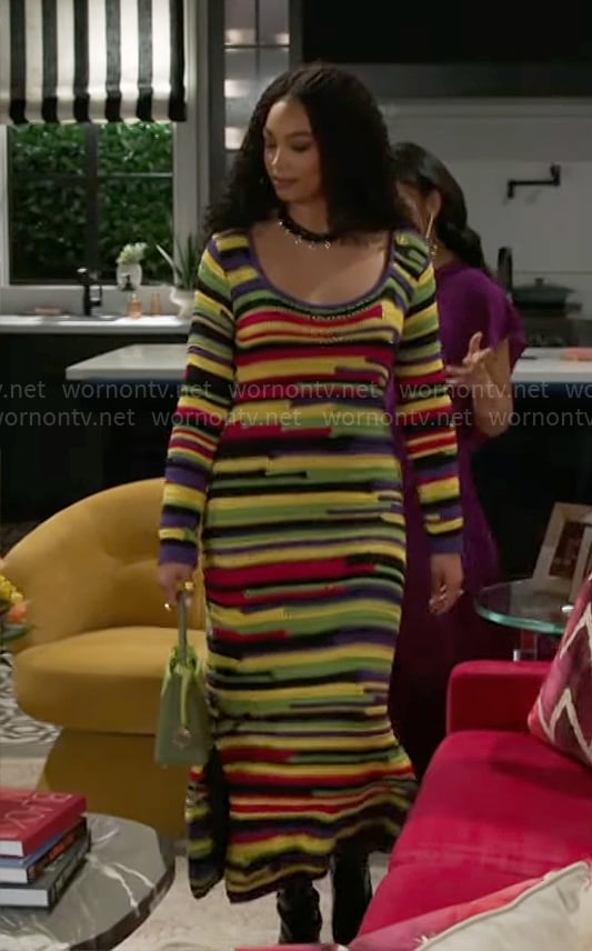 Chelsea's striped maxi sweater dress on Beyond the Gates