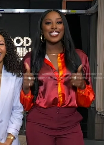 Chiney's red ombre blouse on Good Morning America