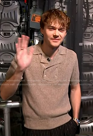 Christopher Briney's grey knit polo on Today