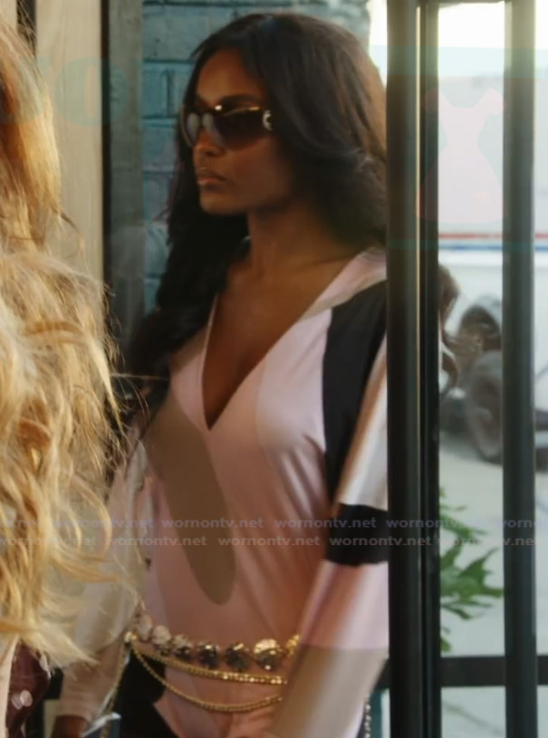 Ciara's abstract print top on Summer House