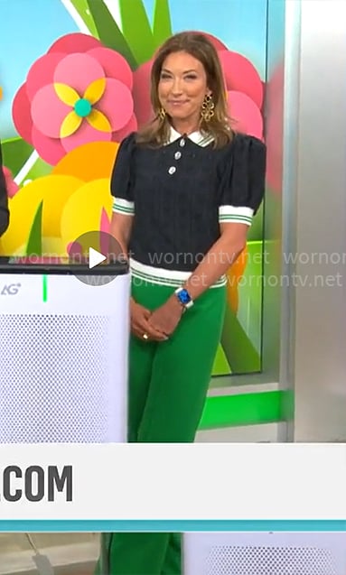 Courtney Cason's short sleeve knit polo on CBS Mornings