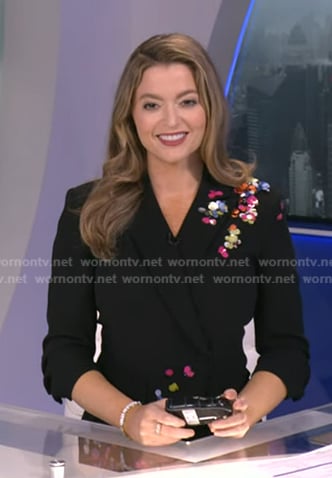 Dani's black embellished blazer on Good Morning America