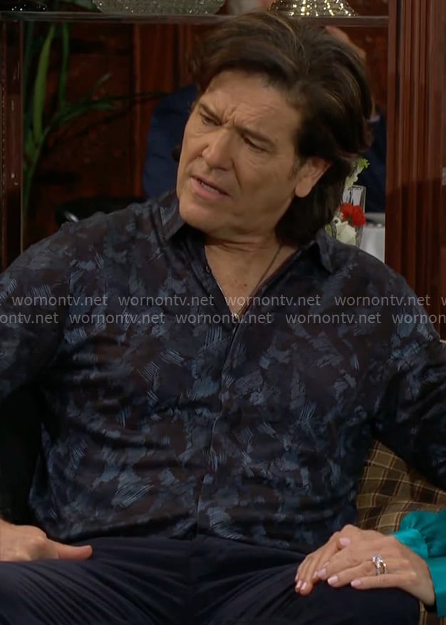 Danny's blue printed shirt on The Young and the Restless