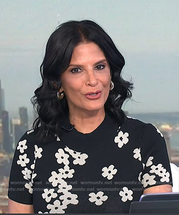 Darlene's black floral knit dress on Today