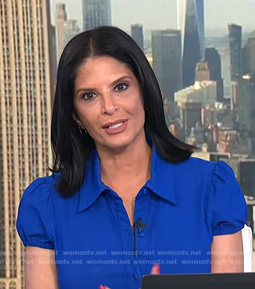 Darlene's blue puff short sleeve dress on Today