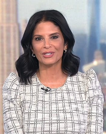 Darlene's white plaid puff sleeve dress on Today