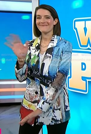 Daryn Carp's mixed print blazer on Today