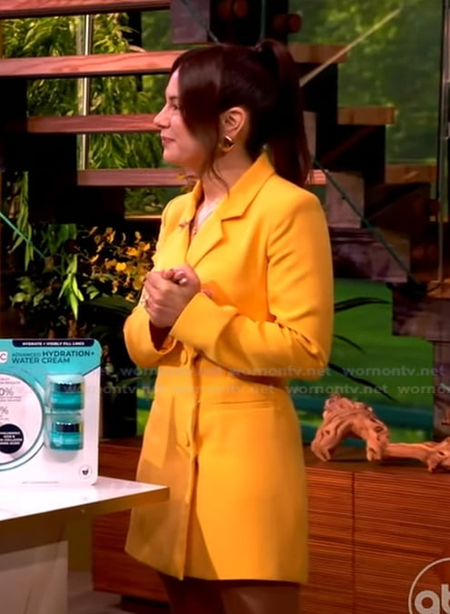 Dr. Lindsey Zubritsky's yellow blazer dress on The View