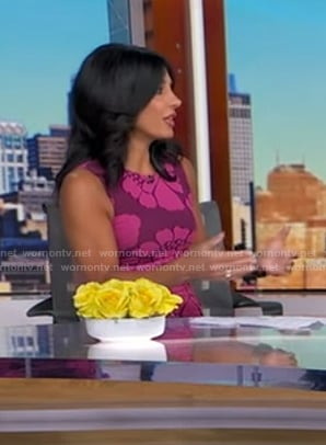 Dr. Tara Narula's pink floral sleeveless dress on Good Morning America