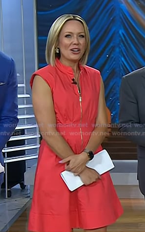 Dylan's pink coral zip front mini dress on Today