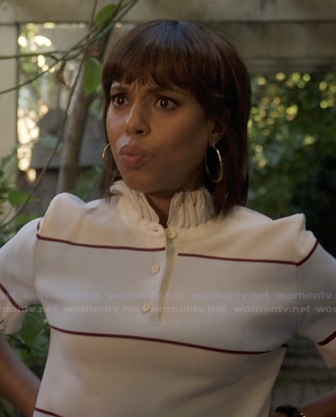Eleanor's stripe lace trim polo on Imperfect Women