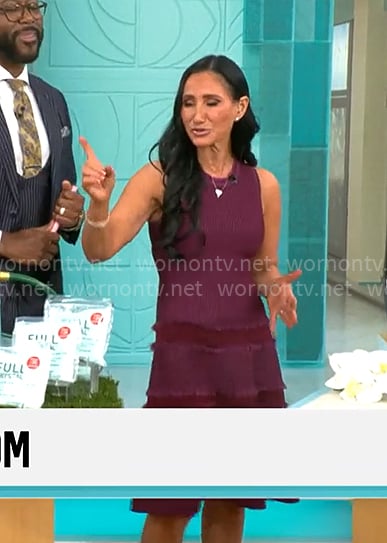 Elizabeth Werner's purple fringed dress on CBS Mornings