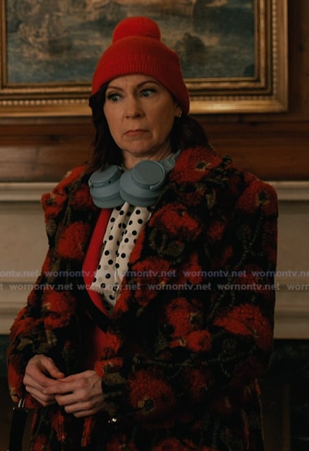 Elsbeth's floral sherpa coat on Elsbeth