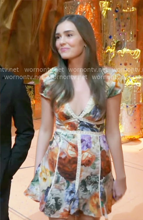 Emma's floral v-neck dress on General Hospital