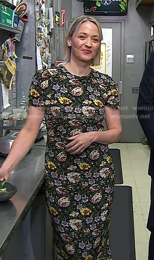 Erin French's black floral dress on Today