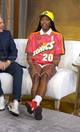 Flau'jae Johnson's Seattle SuperSonics jersey tee on Good Morning America