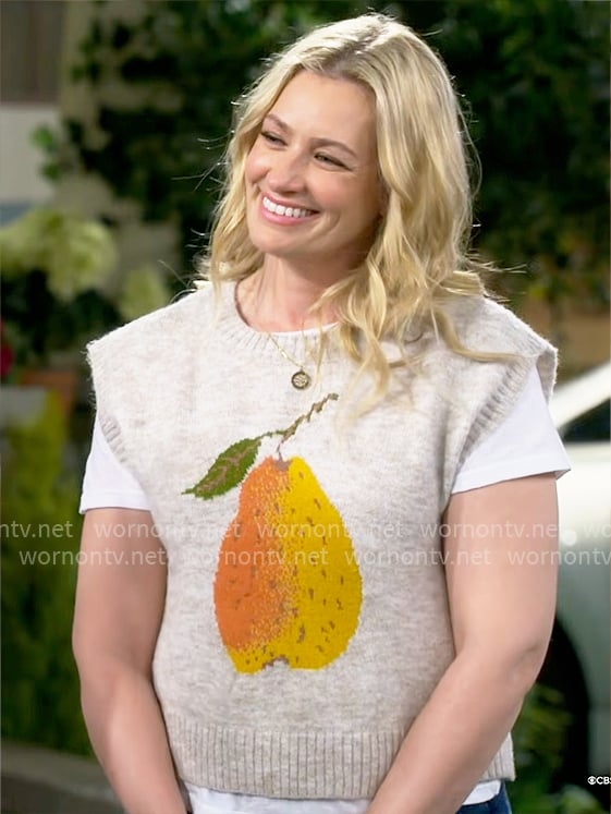 Gemma's pear sweater vest on The Neighborhood
