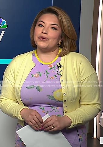 Gilma's purple floral print dress on NBC News Daily
