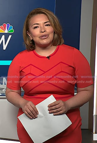 Gilma's red short sleeve dress on NBC News Daily