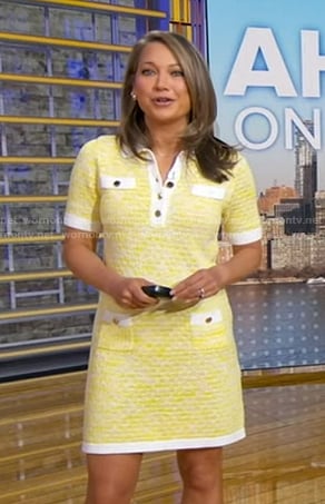 Ginger's yellow knit polo dress on Good Morning America